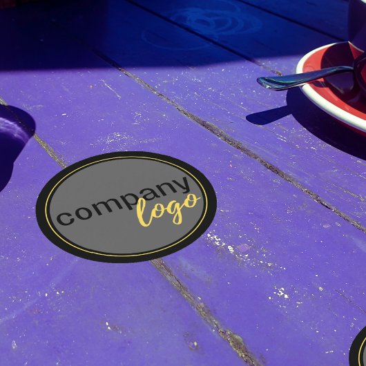 MINIMAL-UNTERNEHMENSLOGO PROMOTIONAL SCHWARZ RUNDER PAPPUNTERSETZER