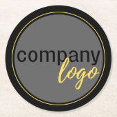MINIMAL-UNTERNEHMENSLOGO PROMOTIONAL SCHWARZ RUNDER PAPPUNTERSETZER (Vorderseite)