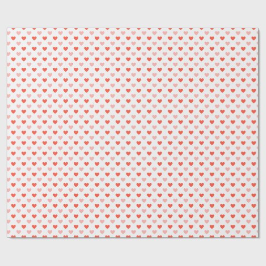 Minimal Valentine Heart Pattern Wrapping Paper Geschenkpapier (Flach)