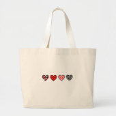 minimal valentine hearts / “cute love pattern” jumbo stoffbeutel (Vorne)