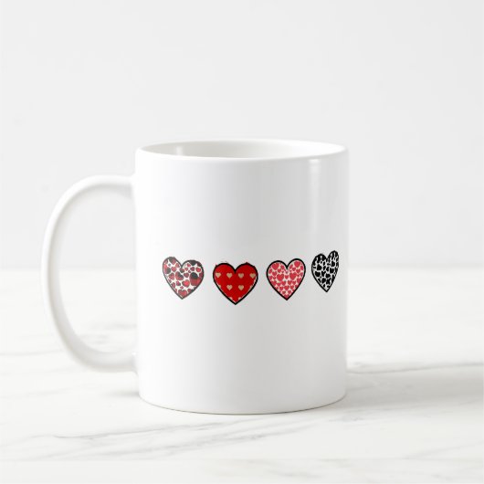 minimal valentine hearts / “cute love pattern” kaffeetasse (Links)