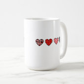 minimal valentine hearts / “cute love pattern” kaffeetasse (VorderseiteRechts)