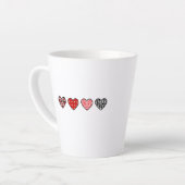minimal valentine hearts / “cute love pattern” milchtasse (Linke Ecke)