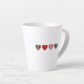 minimal valentine hearts / “cute love pattern” milchtasse (Rechte Ecke)