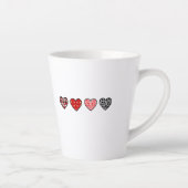 minimal valentine hearts / “cute love pattern” milchtasse (Rechts)