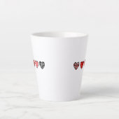 minimal valentine hearts / “cute love pattern” milchtasse (Vorderseite)