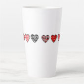 minimal valentine hearts / “cute love pattern” milchtasse (Vorderseite)