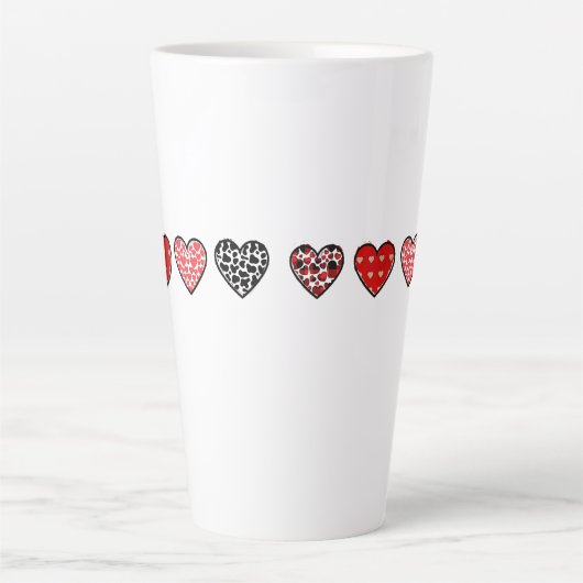 minimal valentine hearts / “cute love pattern” milchtasse (Vorderseite)