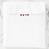 minimal valentine hearts / “cute love pattern” quadratischer aufkleber (Tasche)