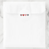 minimal valentine hearts / “cute love pattern” runder aufkleber (Tasche)