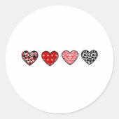 minimal valentine hearts / “cute love pattern” runder aufkleber (Vorderseite)