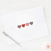 minimal valentine hearts / “cute love pattern” runder aufkleber (Umschlag)
