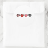 minimal valentine hearts / “cute love pattern” runder aufkleber (Tasche)