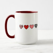 minimal valentine hearts / “cute love pattern” tasse (Links)
