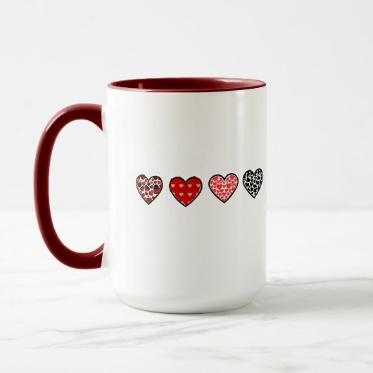 minimal valentine hearts / “cute love pattern” tasse (Links)
