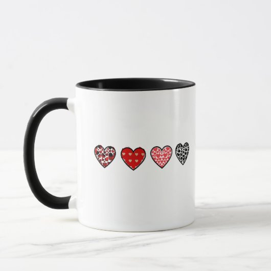 minimal valentine hearts / “cute love pattern” tasse (Links)