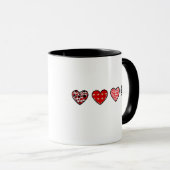 minimal valentine hearts / “cute love pattern” tasse (VorderseiteRechts)