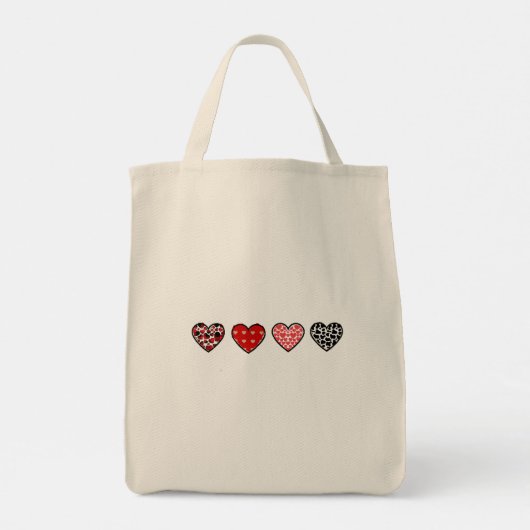 minimal valentine hearts / “cute love pattern” tragetasche (Rückseite)