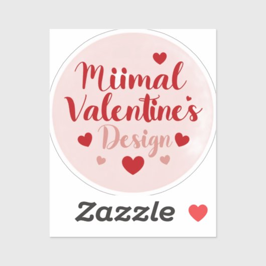 Minimal Valentine’s Day Love Typography Design | R Aufkleber (Blatt)