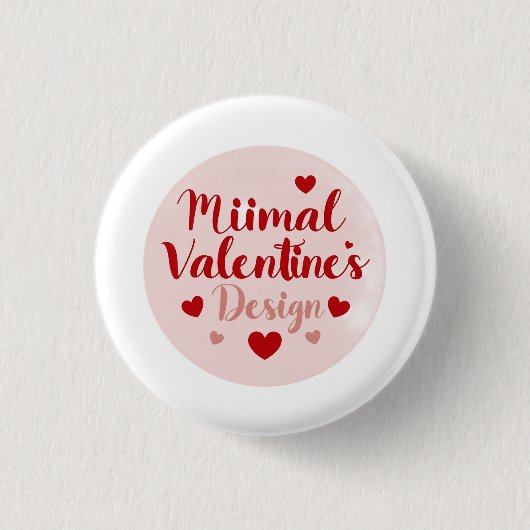 Minimal Valentine’s Day Love Typography Design | R Button (Vorderseite)