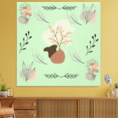 Minimal vase, feathers and floral boho art- leinwanddruck (Insitu (Wohnzimmer))