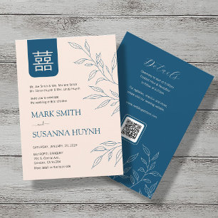 Minimal Verlassen chinesische Hochzeitseinladung Einladung