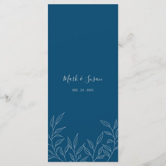 Minimal Verlassen chinesisches Hochzeitmenü auf En Menükarte (Rückseite)