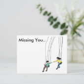 Minimal Vermisst Postkarte mit illustrierter Kunst (Stehend Vorderseite)