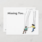 Minimal Vermisst Postkarte mit illustrierter Kunst (Vorne/Hinten)