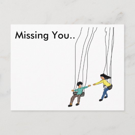 Minimal Vermisst Postkarte mit illustrierter Kunst (Vorderseite)