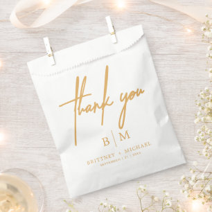 Minimal Vielen Dank für Ihre Hochzeit Mustard Yell Geschenktütchen