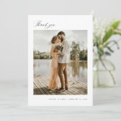 Minimal Vielen Dank für Ihre Hochzeitskarte für Fo Dankeskarte (Stehend Vorderseite)