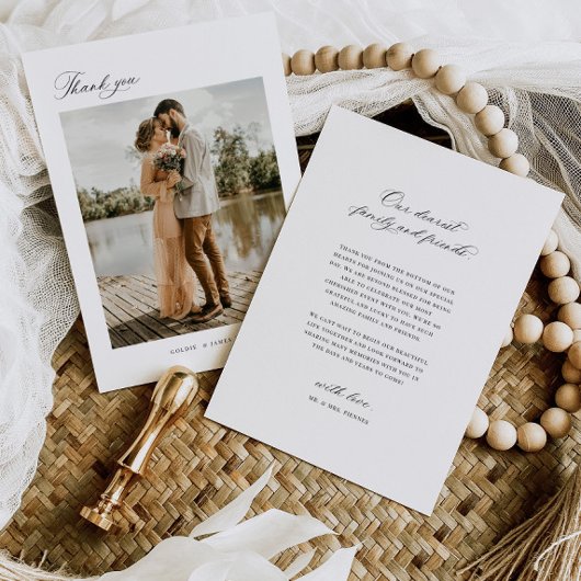 Minimal Vielen Dank für Ihre Hochzeitskarte für Fo Dankeskarte