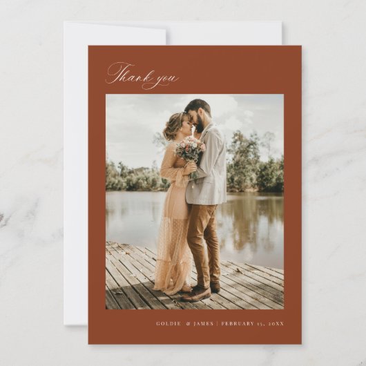 Minimal Vielen Dank für Ihre Hochzeitskarte für Fo Einladung (Vorderseite)