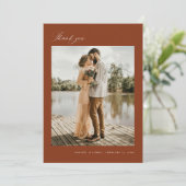 Minimal Vielen Dank für Ihre Hochzeitskarte für Fo Einladung (Stehend Vorderseite)