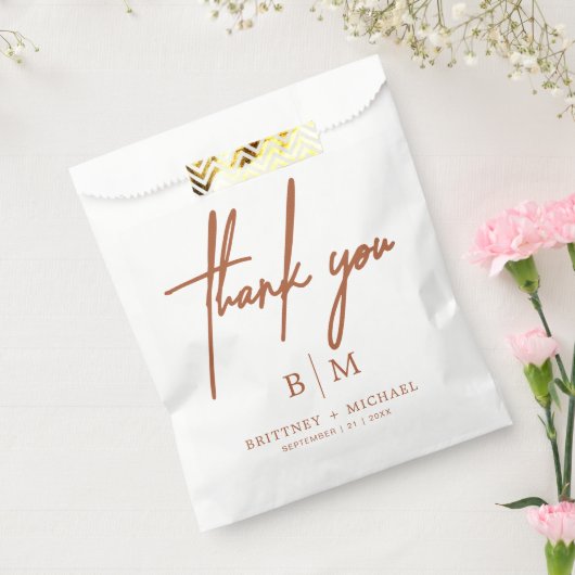 Minimal Vielen Dank Wedding Terracotta Geschenktütchen (Versiegelt)