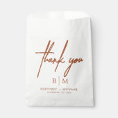 Minimal Vielen Dank Wedding Terracotta Geschenktütchen (Vorderseite)