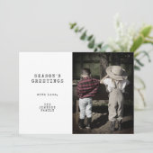 Minimal Vintag Ein Foto Personalisiert Weihnachten (Stehend Vorderseite)