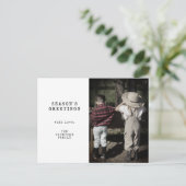 Minimal Vintag Ein Foto Personalisiert Weihnachten (Stehend Vorderseite)