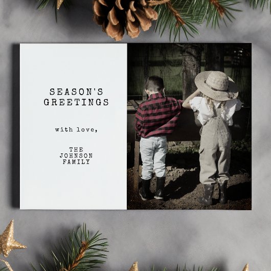 Minimal Vintag Ein Foto Personalisiert Weihnachten