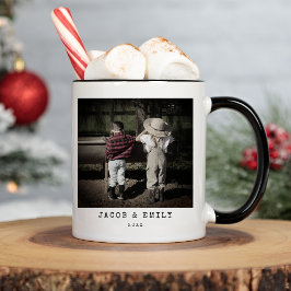 Minimal Vintag Ein Foto Personalisiert Weihnachten Kaffeetasse