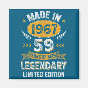 Minimal Vintage 1967 59 Jahre alt Magnet