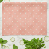 Minimal Vintage Bunny Eggs Pastel Peach Oaster Geschirrtuch (Gefaltet)