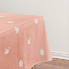 Minimal Vintage Bunny Eggs Pastel Peach Oaster Tischdecke