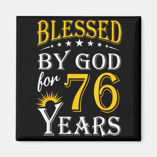 Minimal Vintage Gesegneter Gott Für 76 Magnet