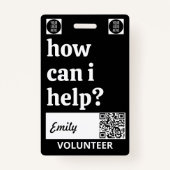 Minimal Volunteer Lanyard Badge Logo & QR code Ausweis (Vorderseite)