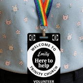 Minimal Volunteer Lanyard Badge Logo & QR code Ausweis