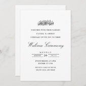 Minimal Walima Islamische Hochzeit Einladung (Vorne/Hinten)