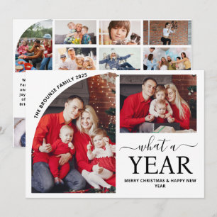 Minimal Was für ein Jahr Multi Foto Collage Weihna Karte