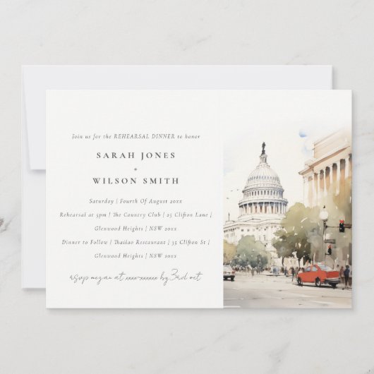Minimal Washington DC Probe Dinner Einladung (Vorderseite)